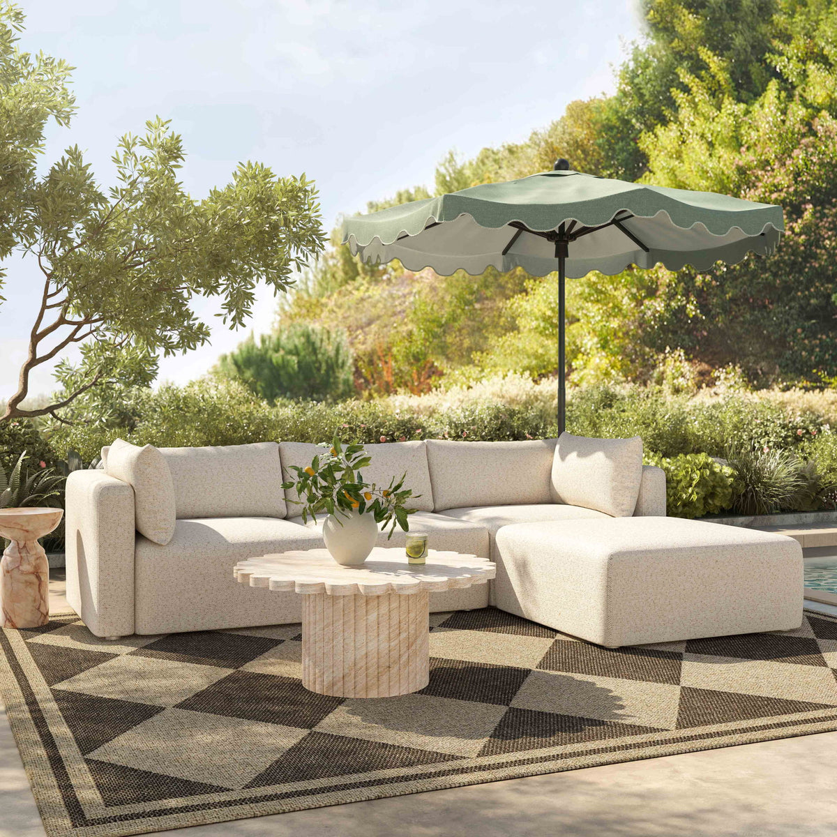 Hangover - Outdoor Modular Corner Chair - Cream