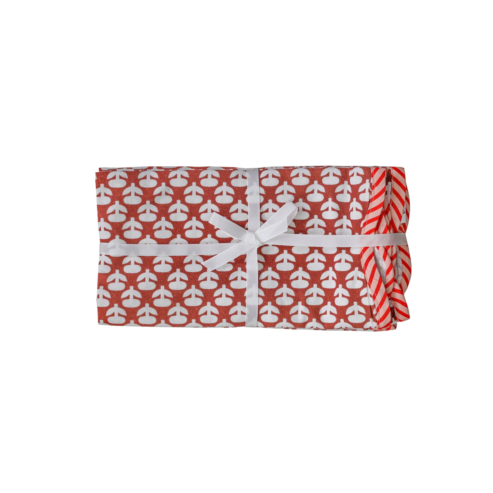 Crissy - Cotton Canvas Printed Napkins (Set of 4) - Rust Vintage Floral