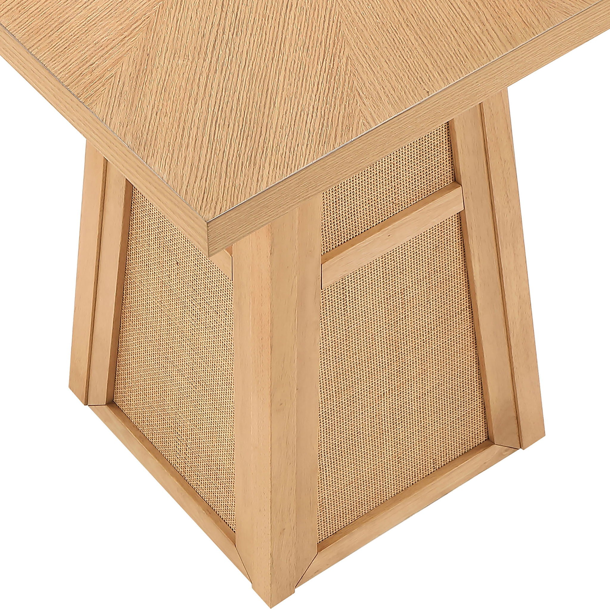 Fenwick - Cane, Oak Veneer And Solid Wood Bar Height Table
