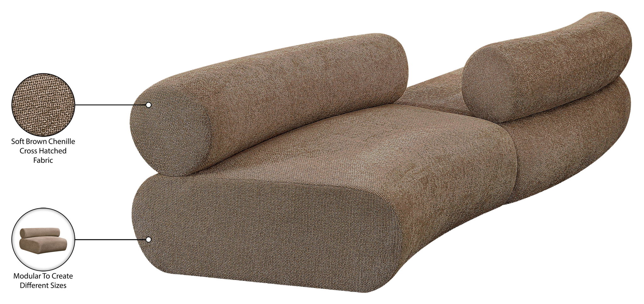 Bale - 2 Piece Curved Modular Sofa