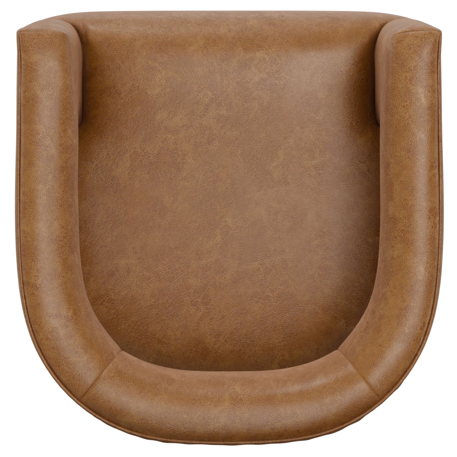 Swivel Accent Chair With Geometric Backrest - Brown