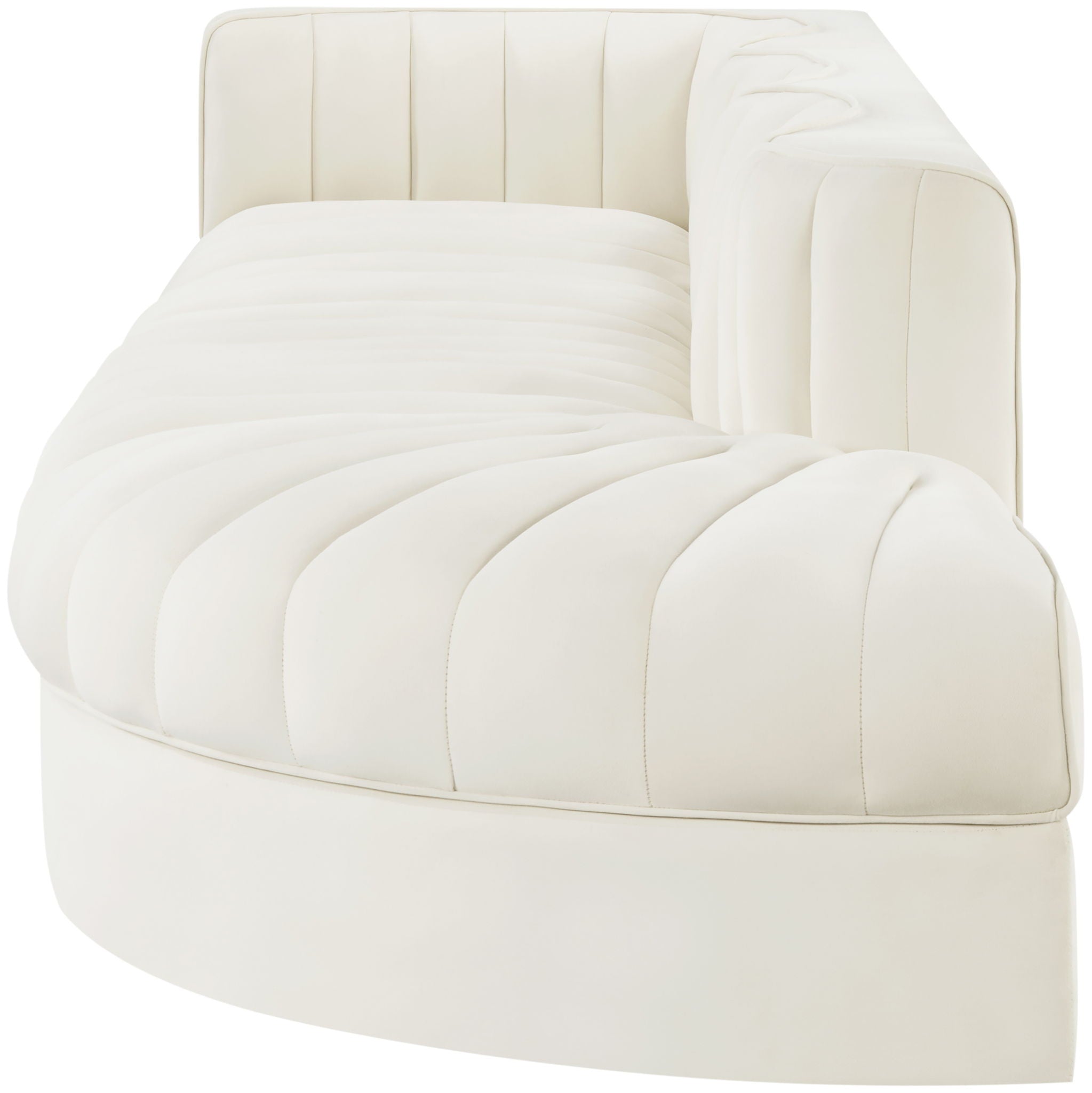 Rummi - Velvet Performance Fabric Upholstered 4 Piece Modular Sectional With Reverse Corner Chair