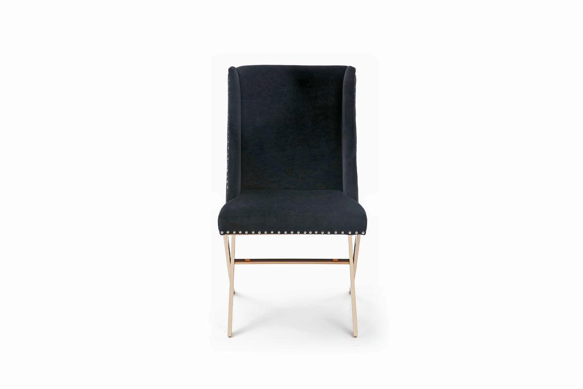 Alexia Modern Black & Rosegold Dining Chair