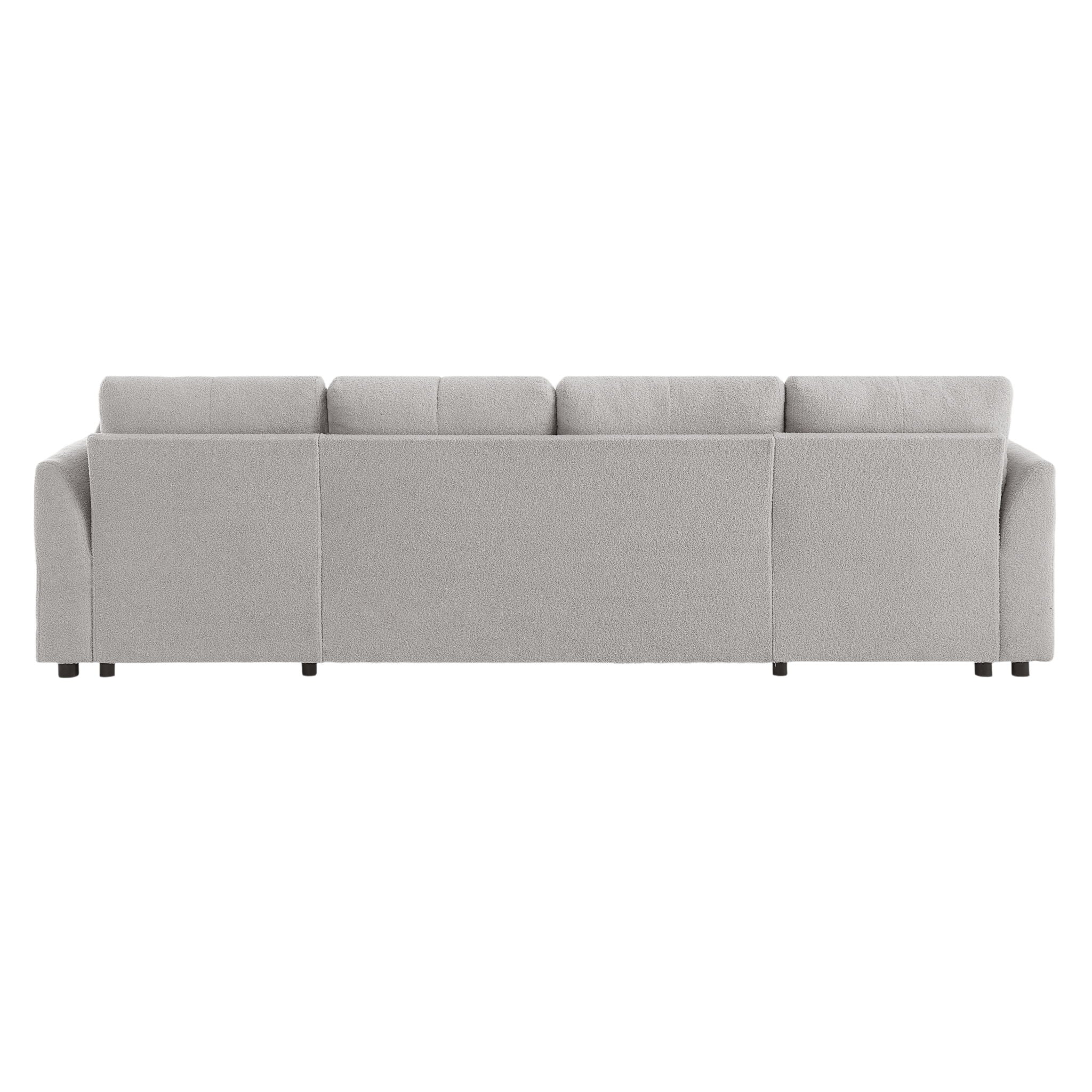 U-Shaped Sectional Sofa Bed With Storage And USB Ports
