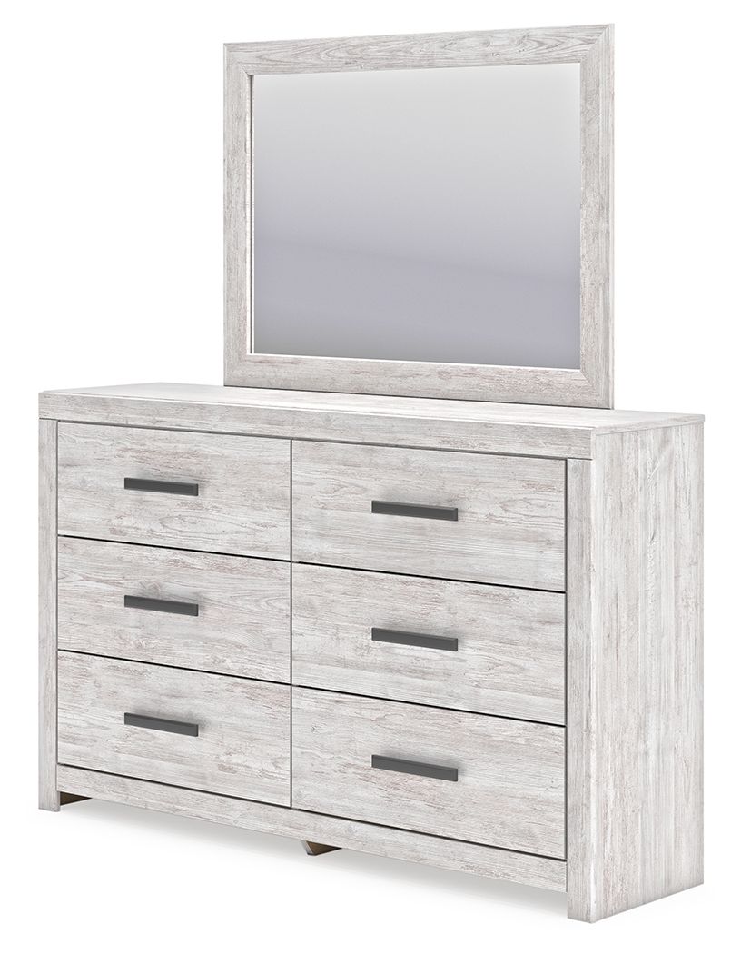 Cayboni - Dresser And Mirror - Whitewash