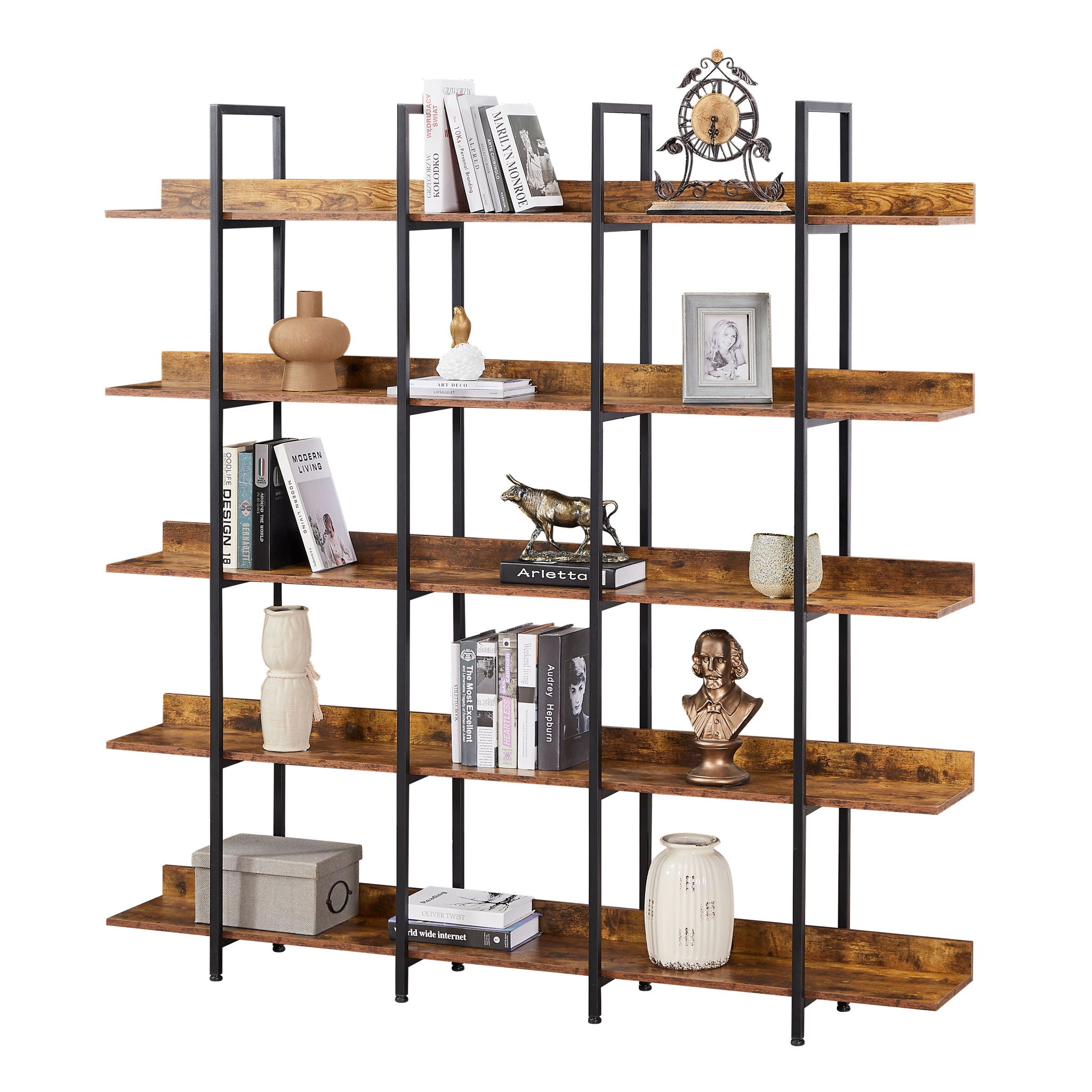 Vintage Industrial 5 Tier Bookcase