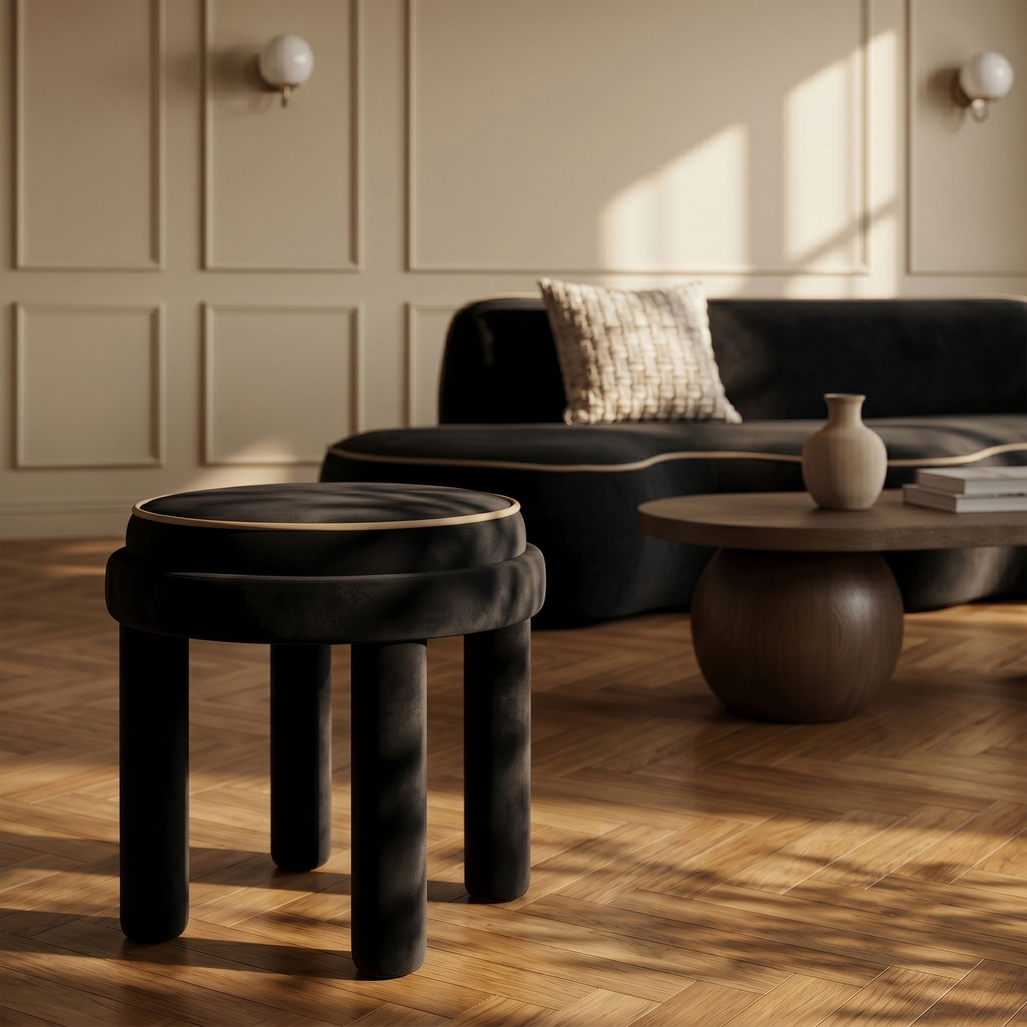 Velin - Velvet Ottoman / Stool