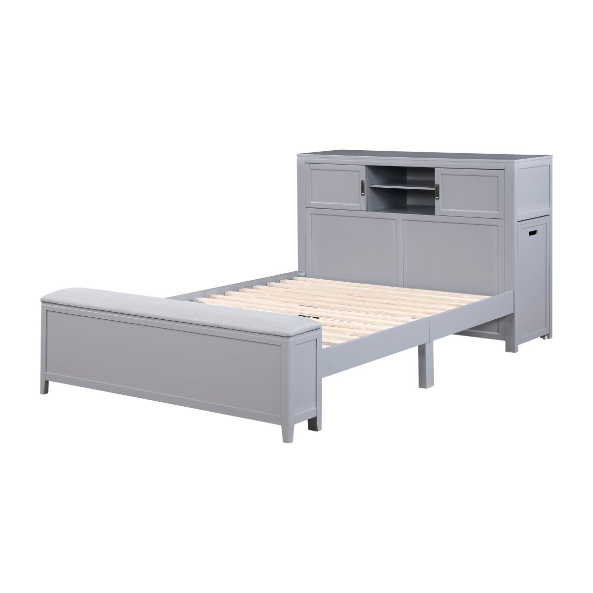Sloane - Bookcase Bed With Hidden Desk, Stool And Storage Bench