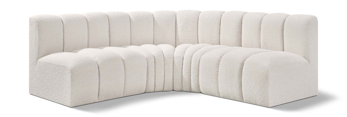 Arc - Boucle Fabric 4 Piece Corner Modular Sofa
