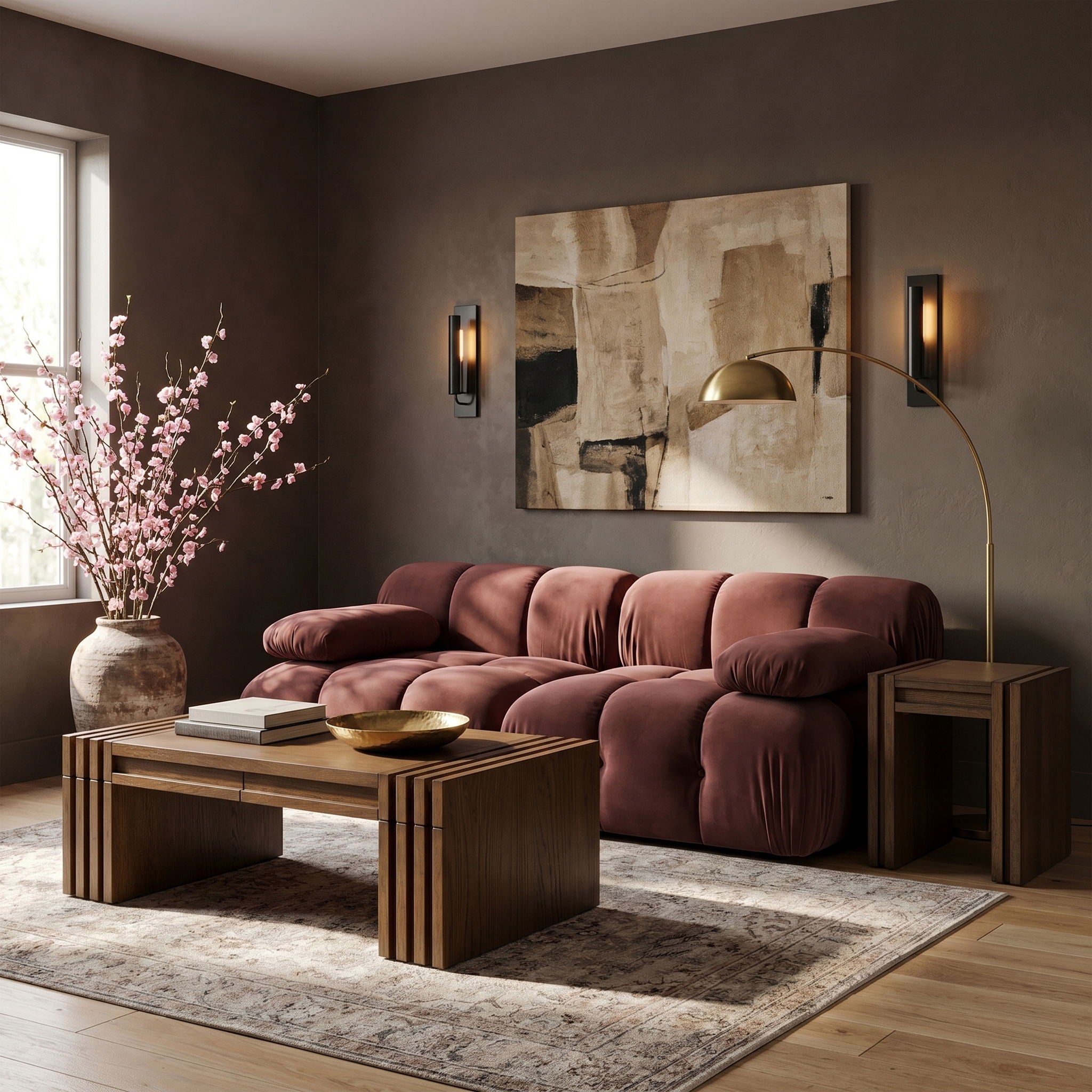 Orin - Velvet Performance Fabric Upholstered 2 Piece Modular Sofa