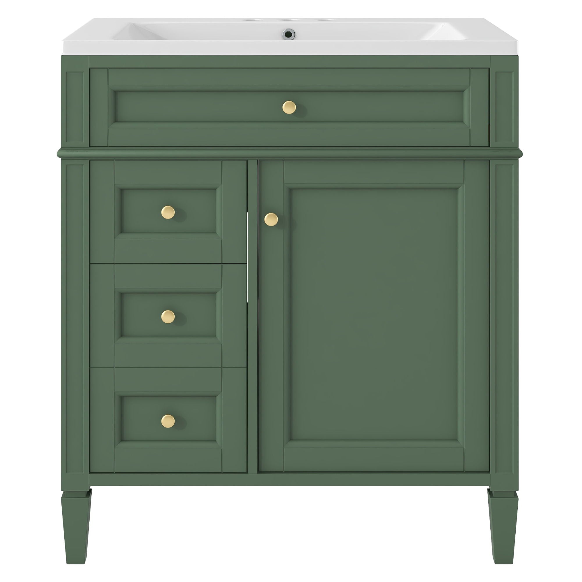 Bathroom Vanity With Medicine Cabinet, Royal Mirror Cabinet, Modern Bathroom Storage Cabinet With 2 Soft Closing Doors And 4 Drawers