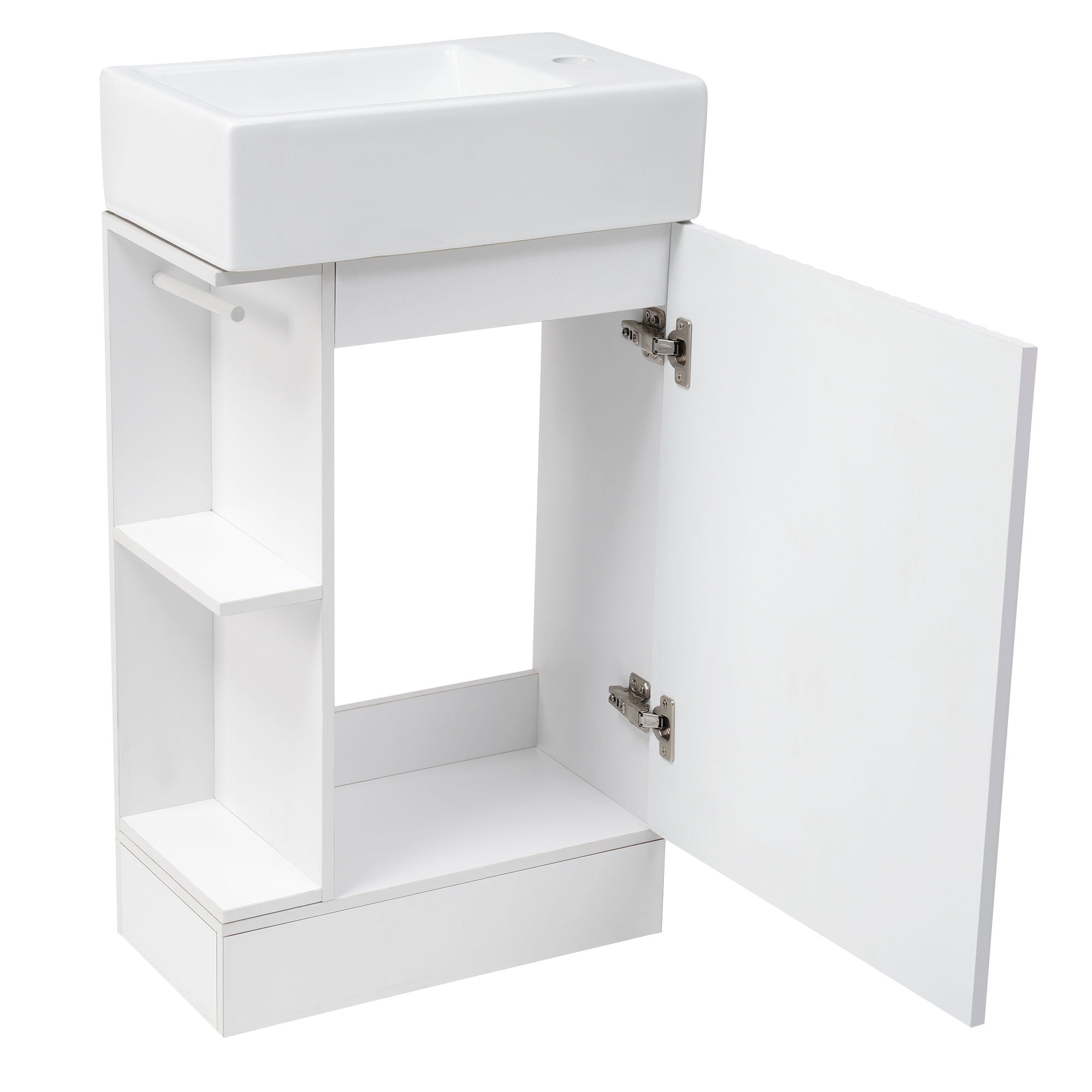 Modern Bathroom Vanity With Sink And 2 Tier Shelf