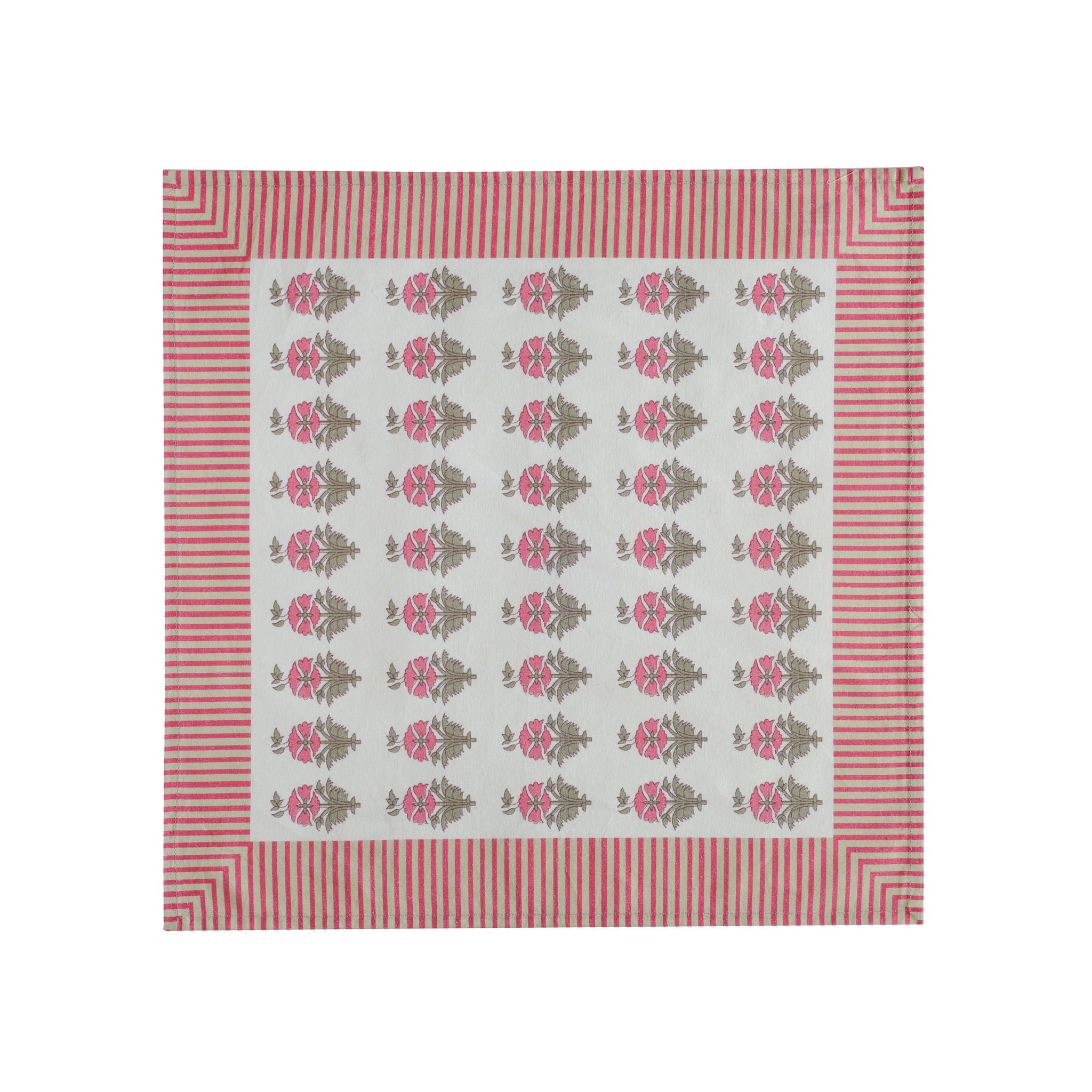Crissy - Cotton Canvas Printed Napkins (Set of 4) - Pink Vintage Floral