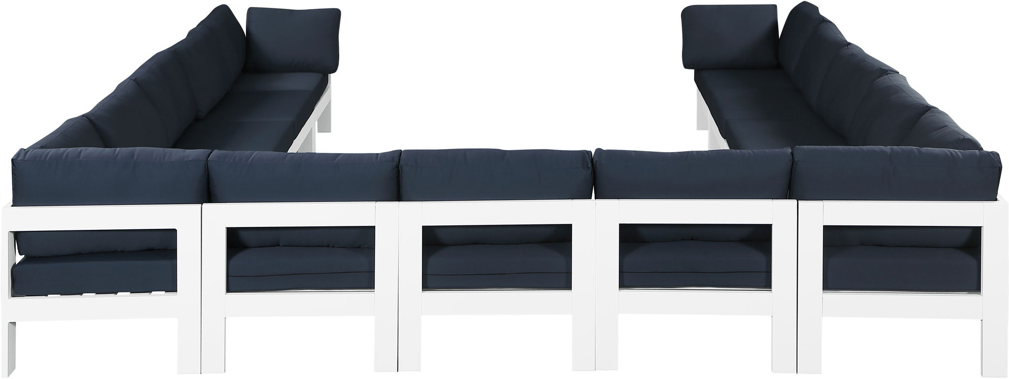 Nizuc - Outdoor Patio 13 Piece Modular Sectional With White Frame