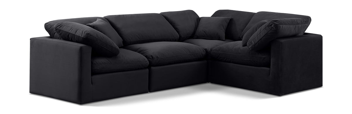 Indulge - Velvet 4 Piece Modular Corner Sectional