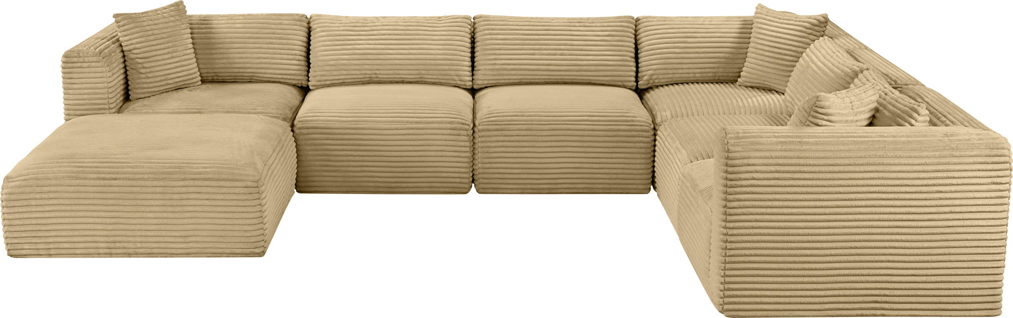 Shaggy - 7 Piece Modular U-Shaped Sectional With Ottoman