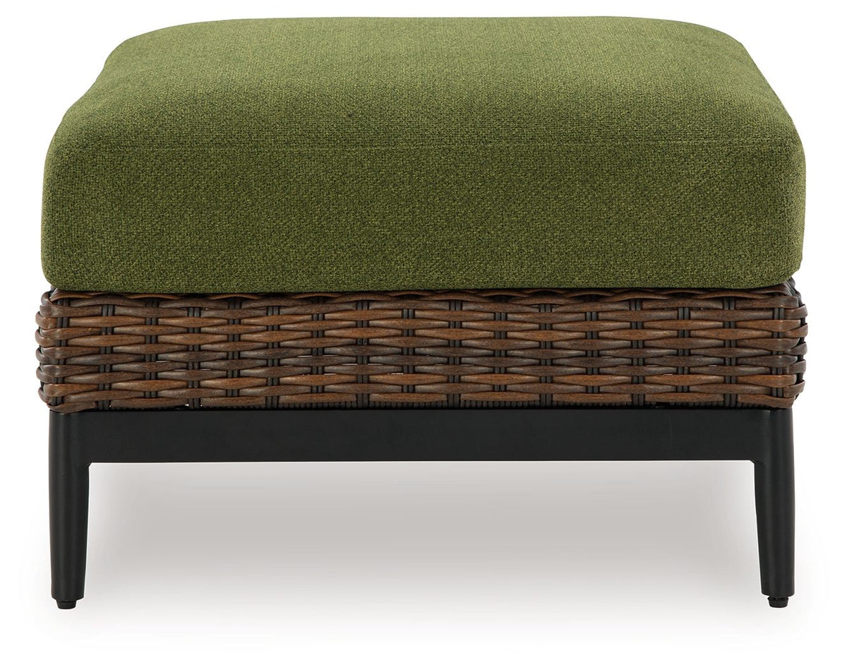 Horizon Hall - Ottoman With Cushion - Brown / Green