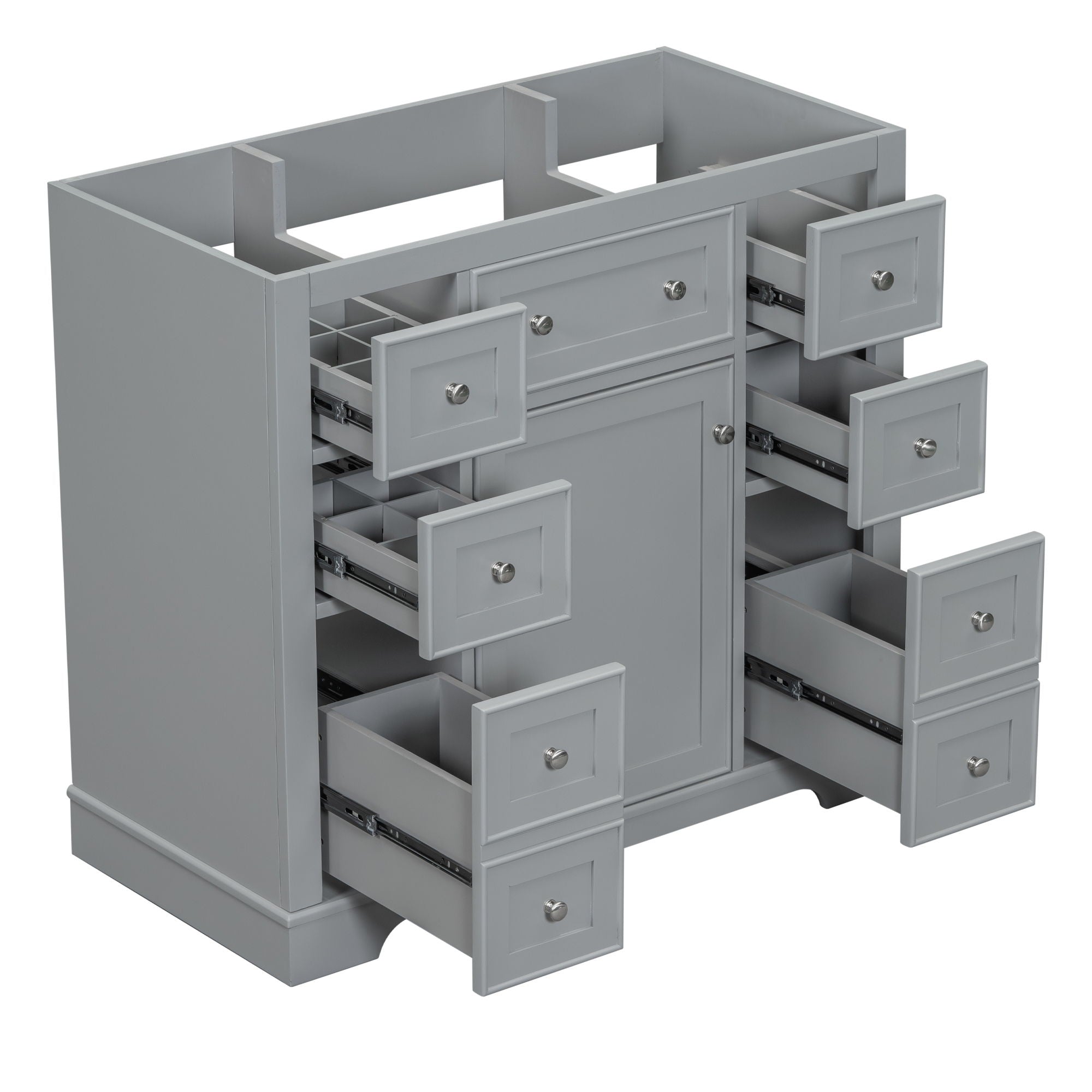 Modern Bathroom Vanity Base Only With 1 Cabinet And 6 Drawers