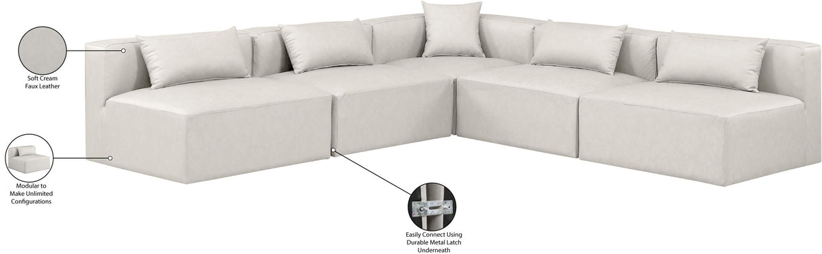 Cube - 5 Piece Modular Corner Armless Sectional