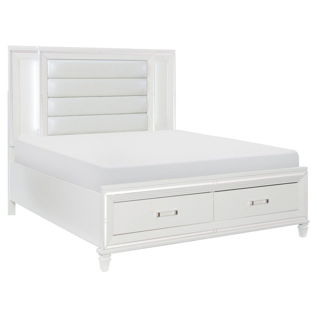 Tamsin - Platform Bed With Footboard Storage, LED Lighting
