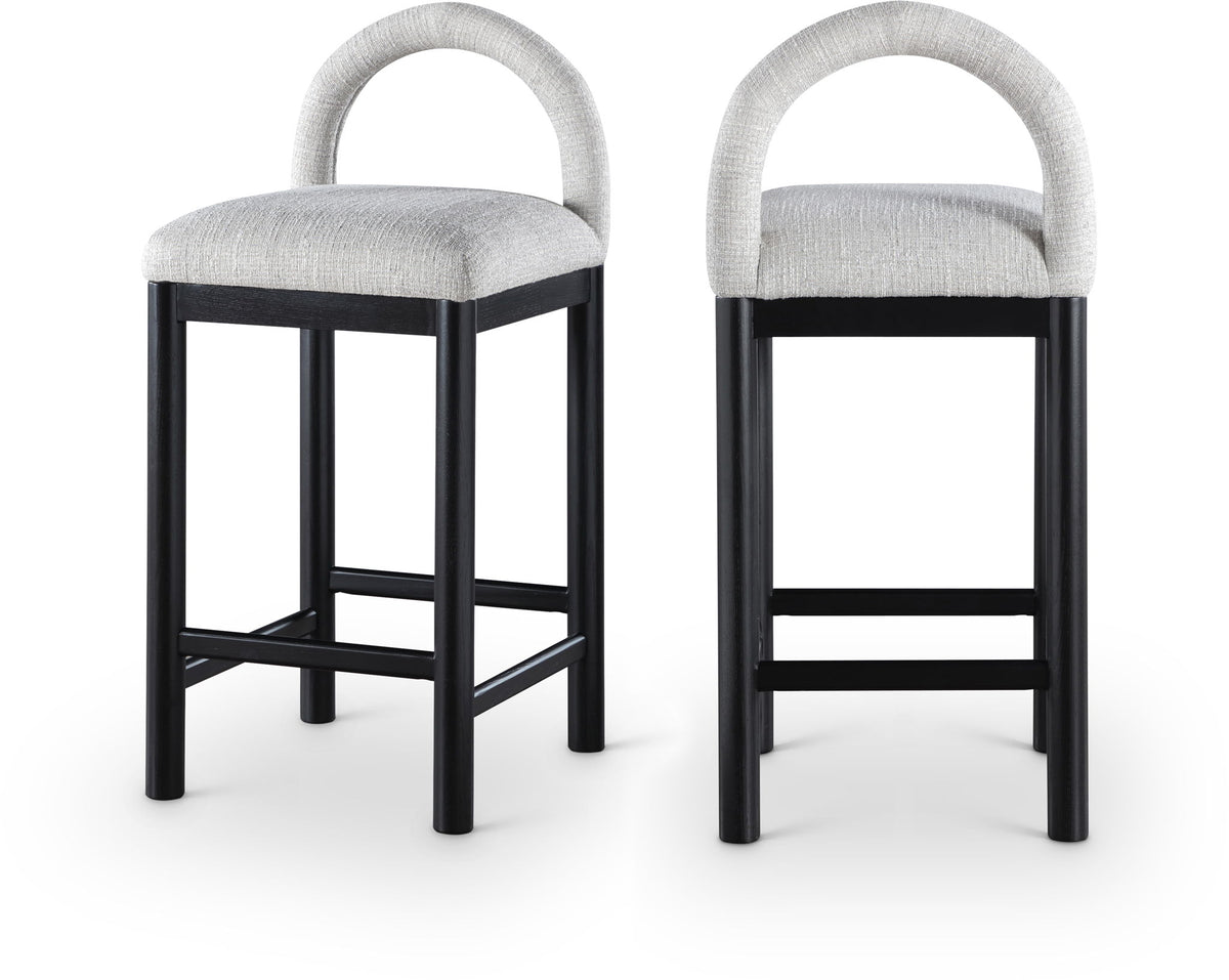 Conrad - Linen Counter Stool With Black Legs