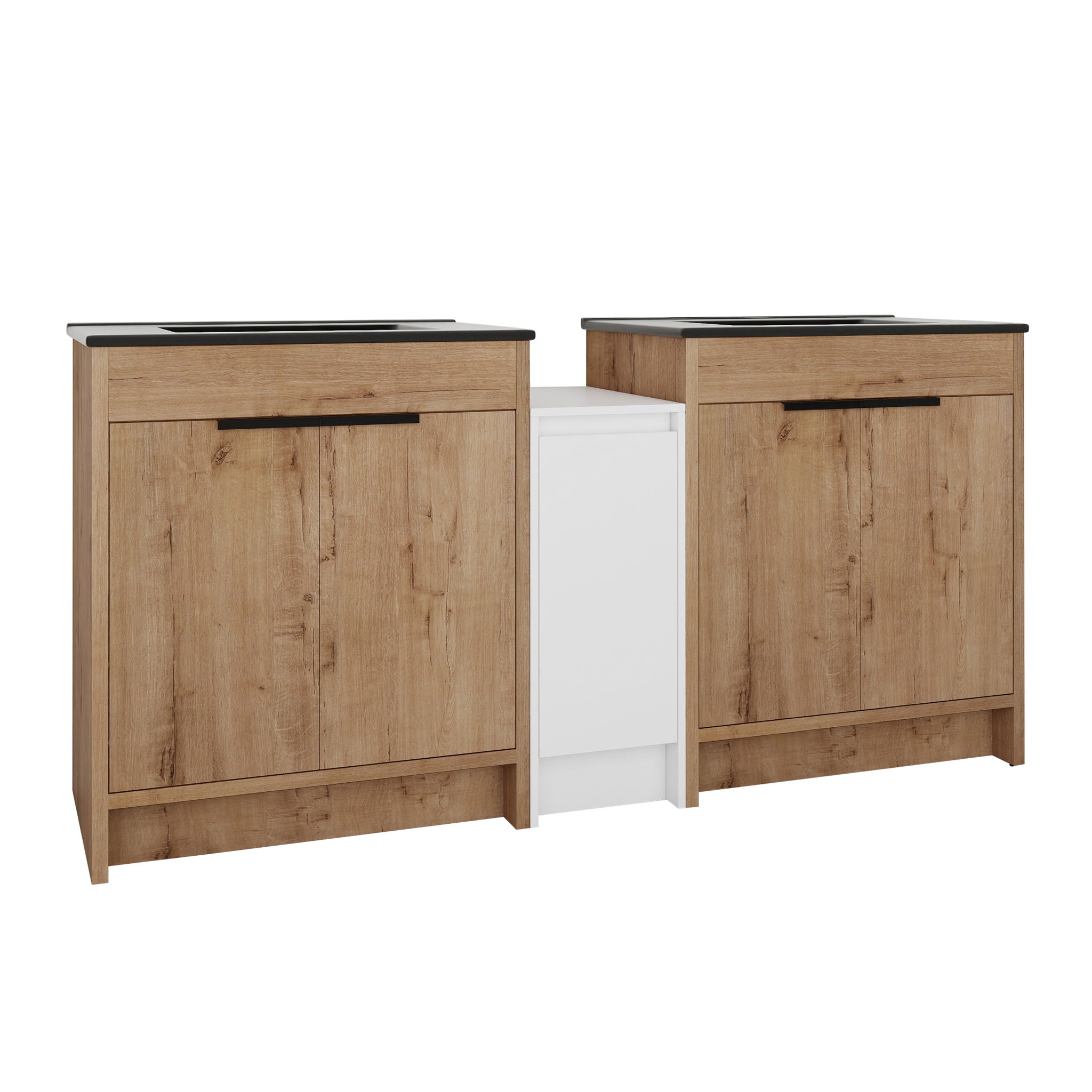 Freestanding Bathroom Vanity With Sink, Storage Cabinets, Soft Closing Doors