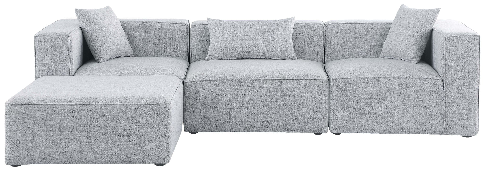 Cube - Linen 4 Piece Modular Sectional With Chaise