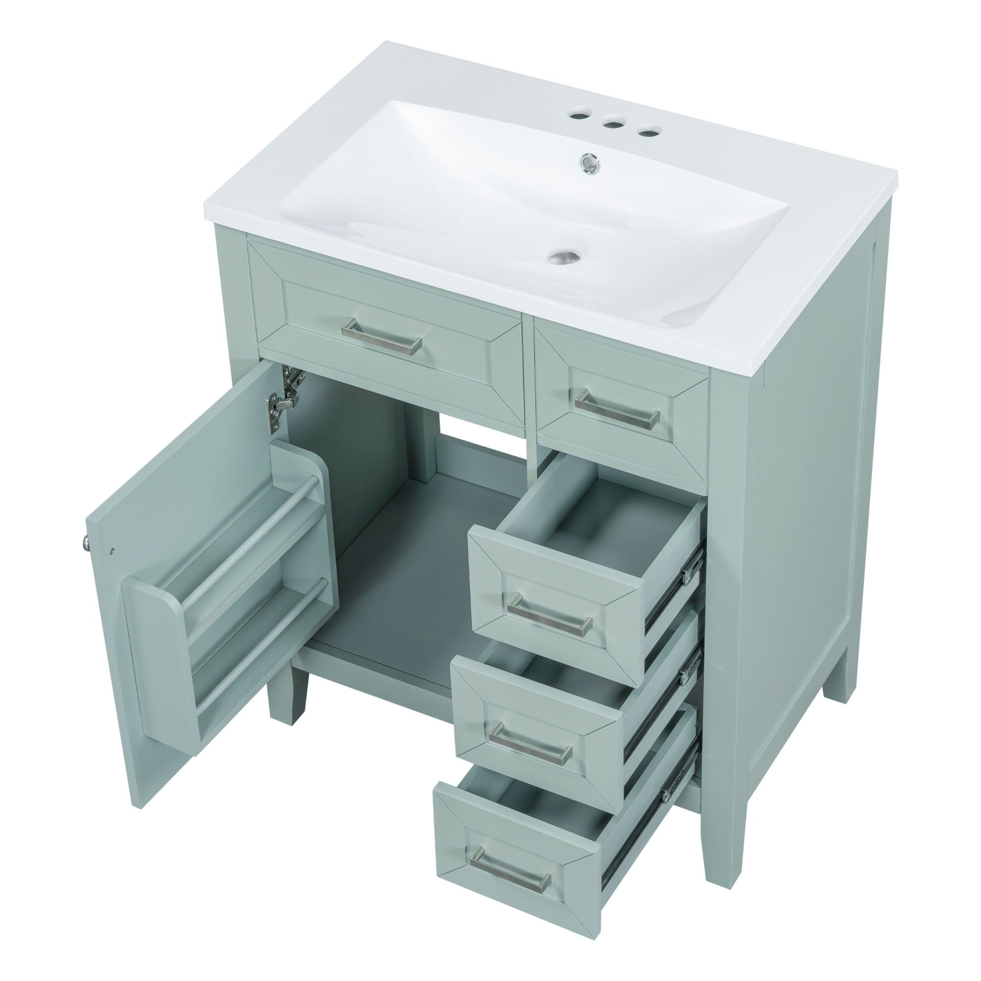 Modern Bathroom Vanity With Sink Combo, 3 Drawers