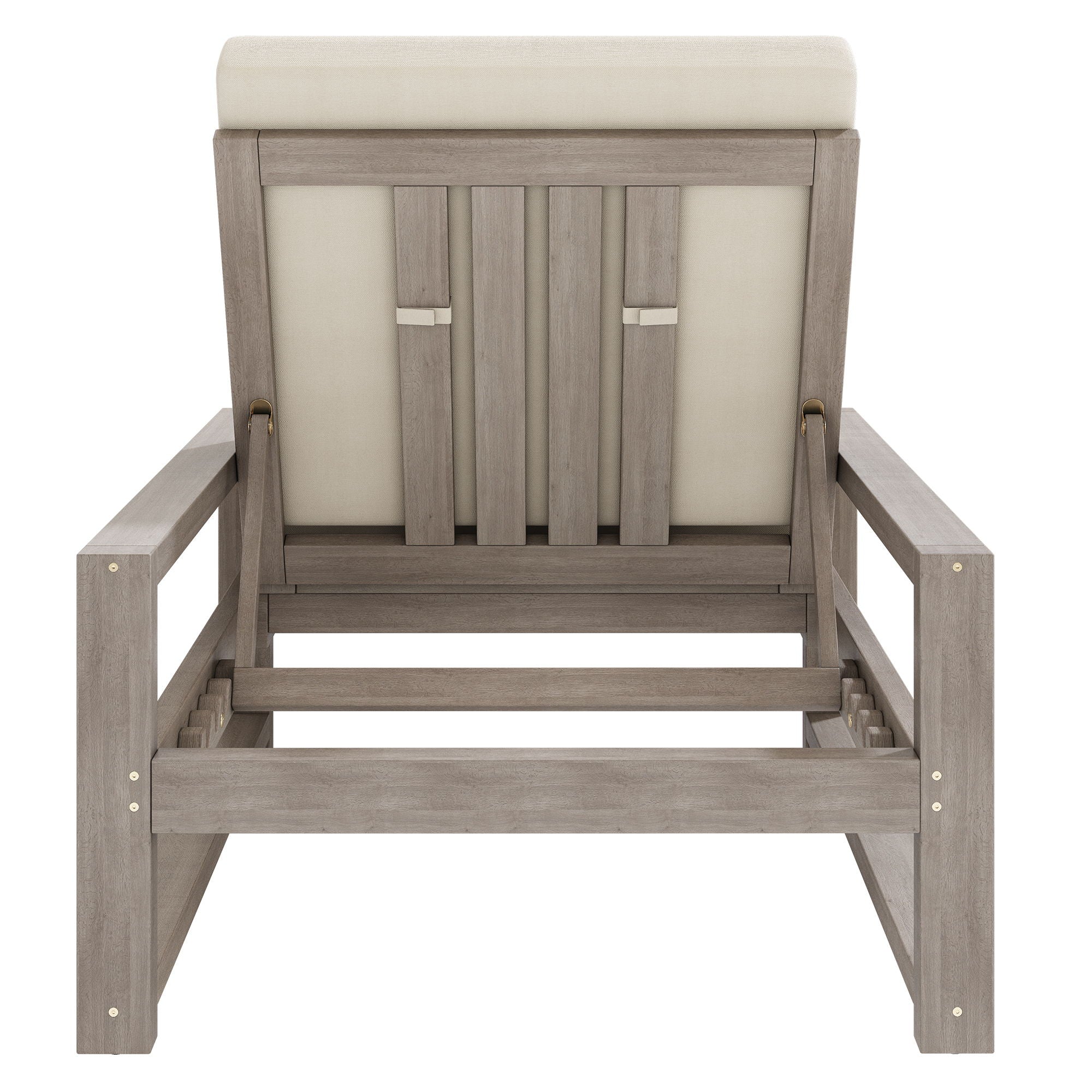 Outdoor Lounge Chairs, 5 Position Chaise Lounge With Adjustable Backrest (Set of 2) - Gray