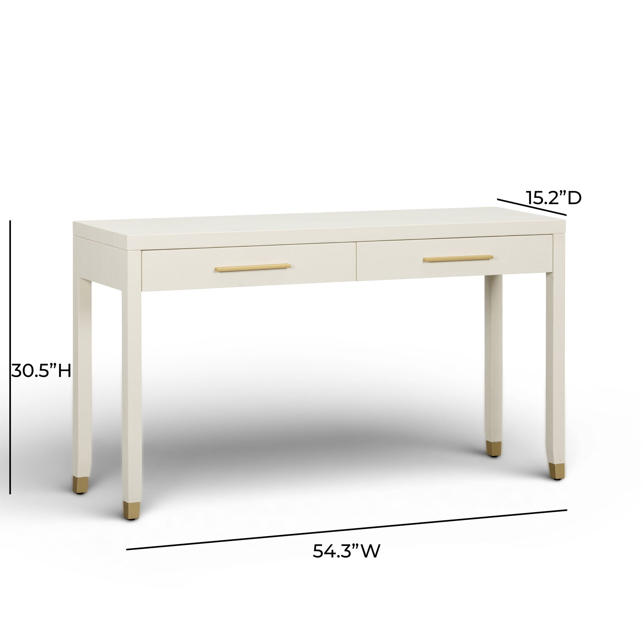 Dani - Faux Shagreen 2-Drawer Console Table - Cream