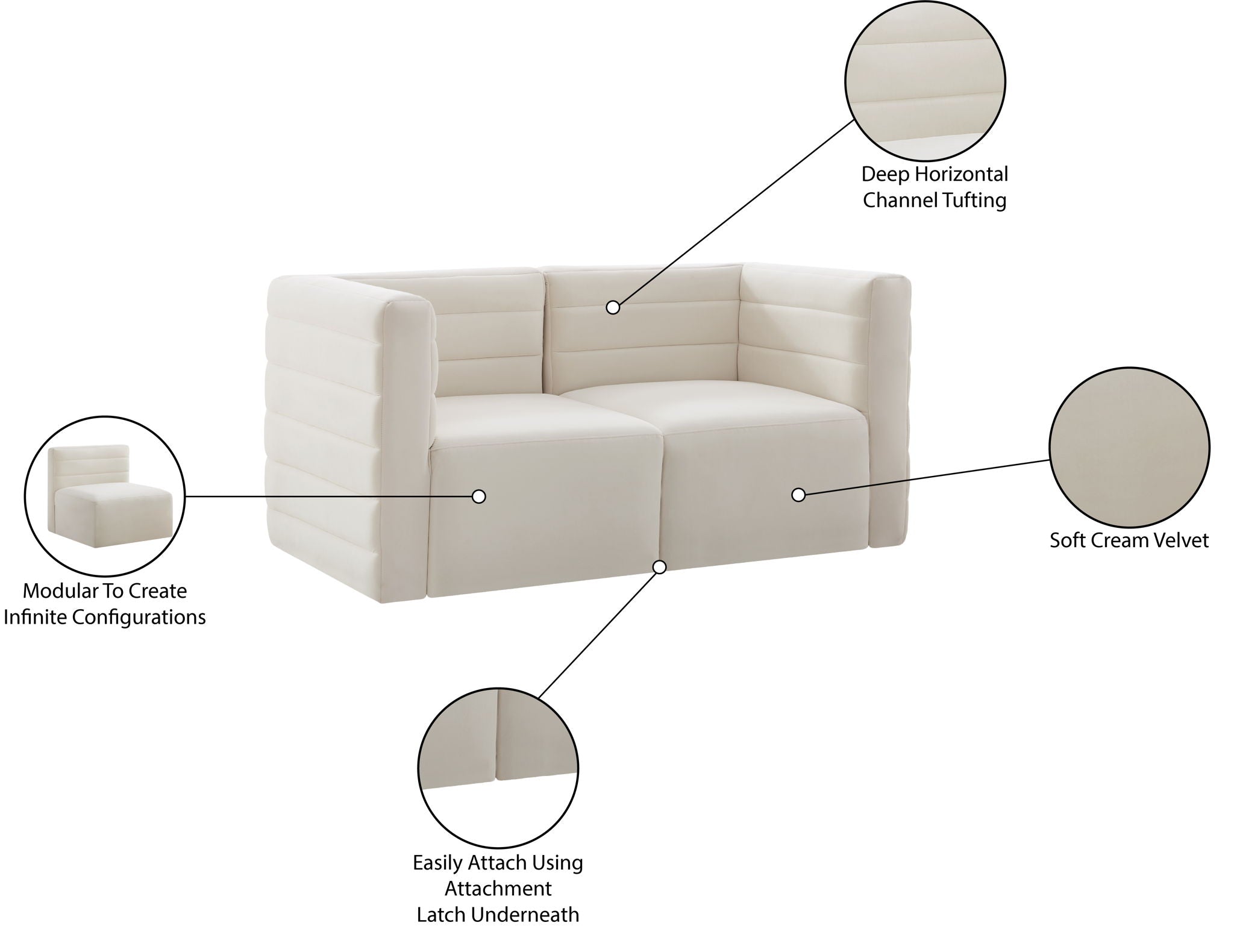 Quincy - Modular 2 Seat Sofa