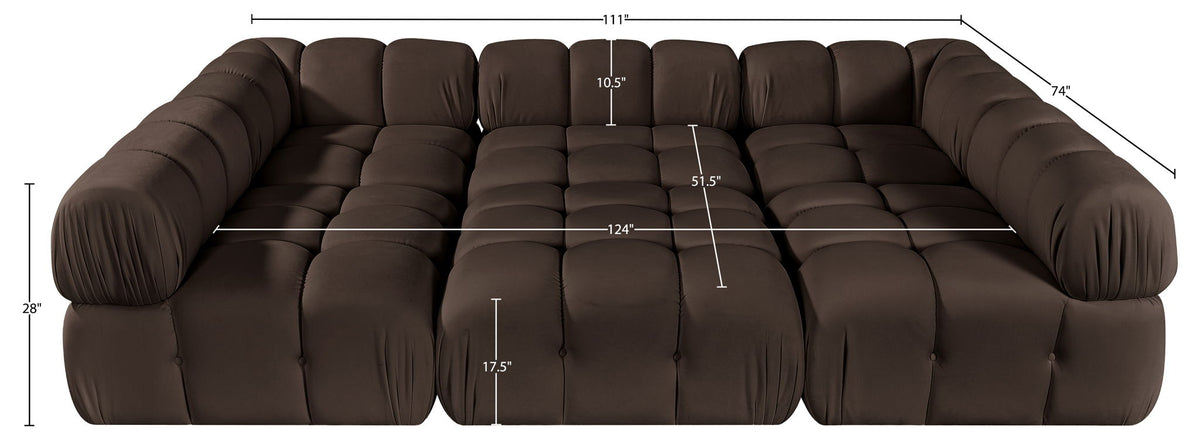 Orin - Velvet 6 Piece Modular Sectional