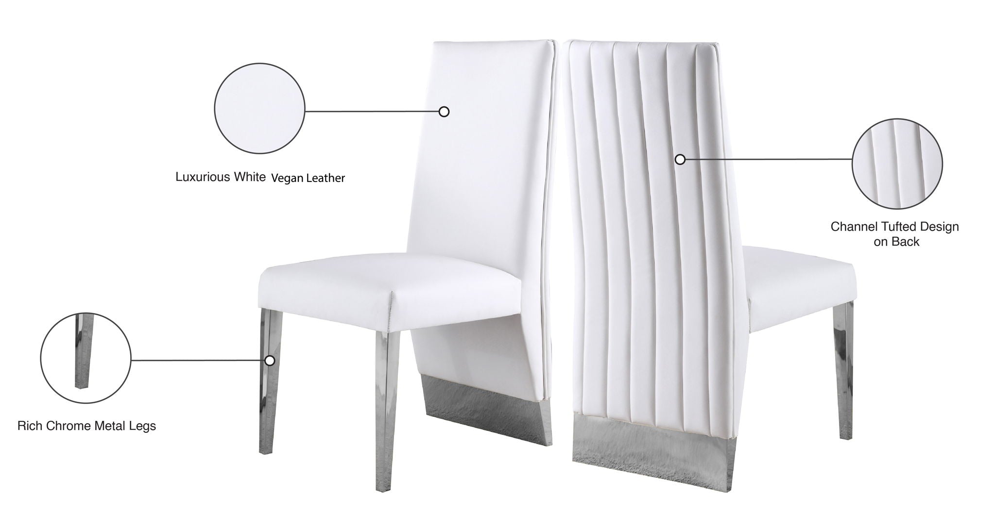 Porsha - Dining Chair (Set of 2) - Chrome Base