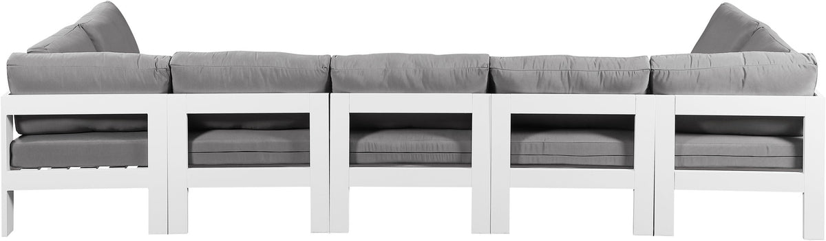 Nizuc - Outdoor Patio 7 Piece Modular Sectional With White Frame