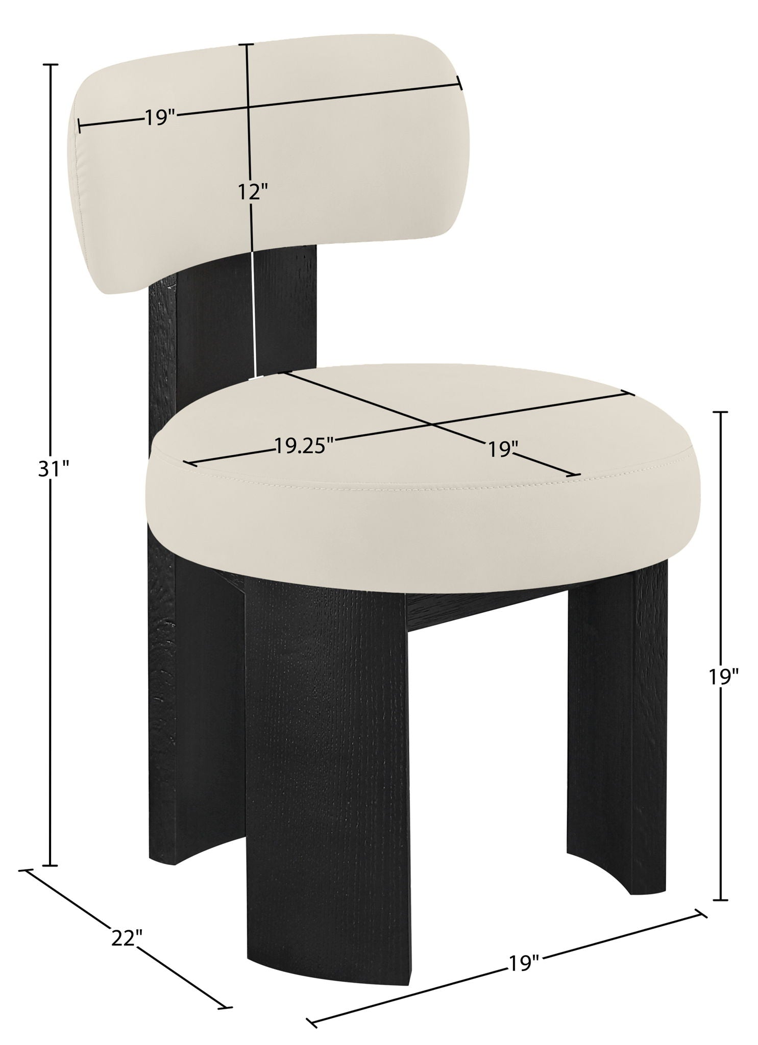 Atelier - Vegan Leather Upholstered Dining Chair (Set of 2) - Taupe / Painted Black