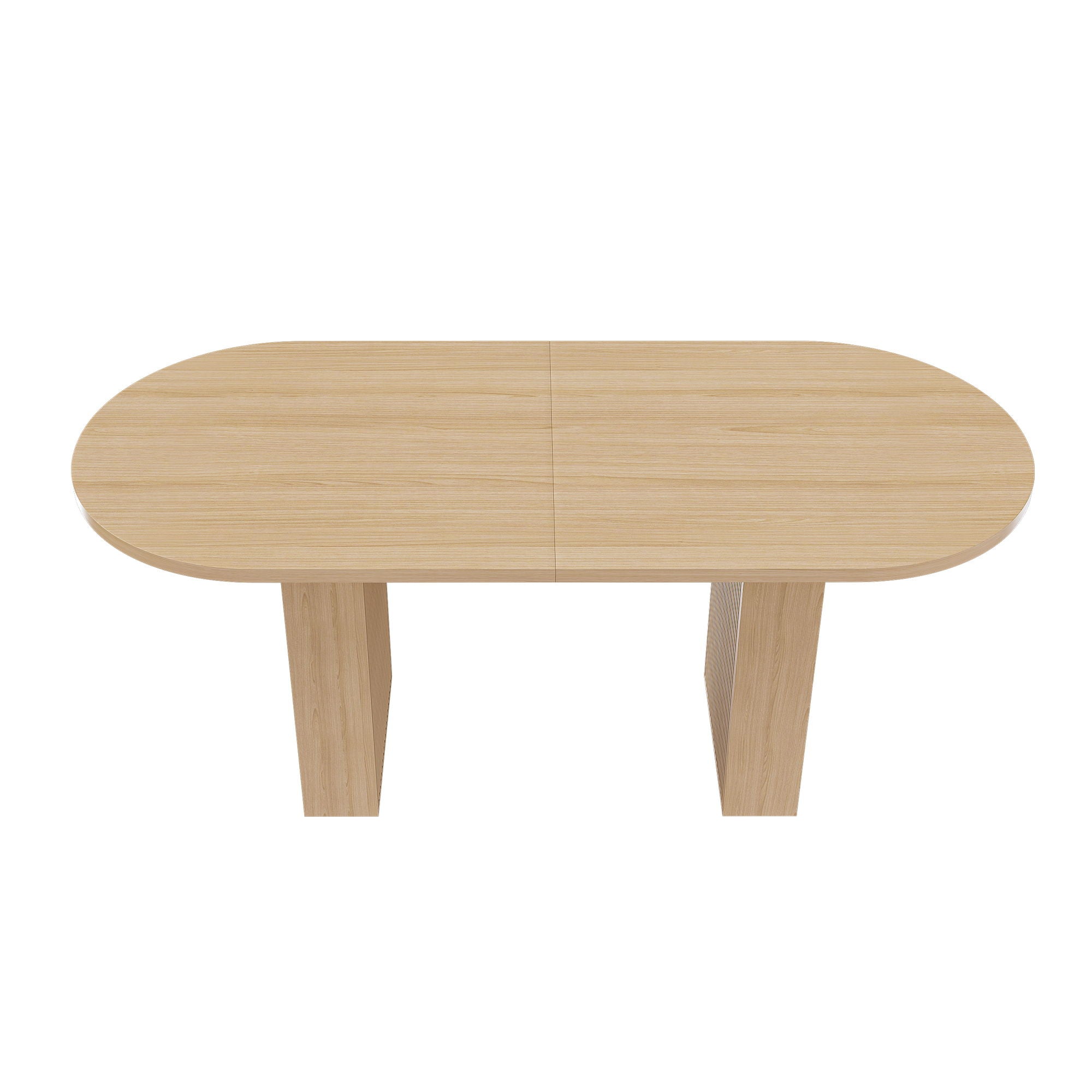 Oval Dining Table With Slim Base - Light Walnut