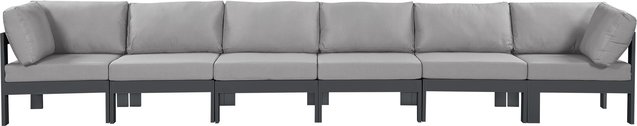 Nizuc - Outdoor Patio 6 Seat Modular Sofa With Gray Frame