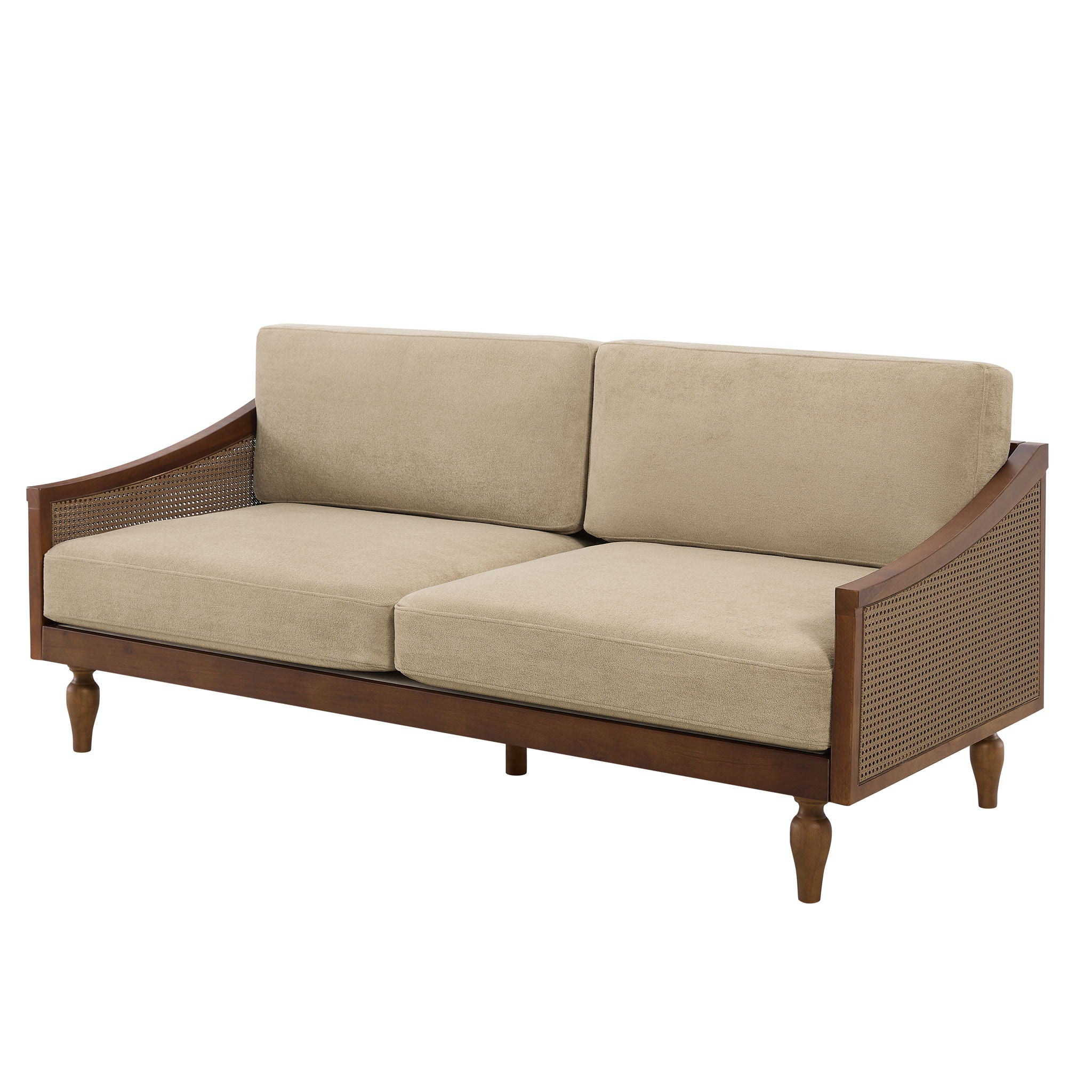 3 Seater Sofa With Rattan Armrests