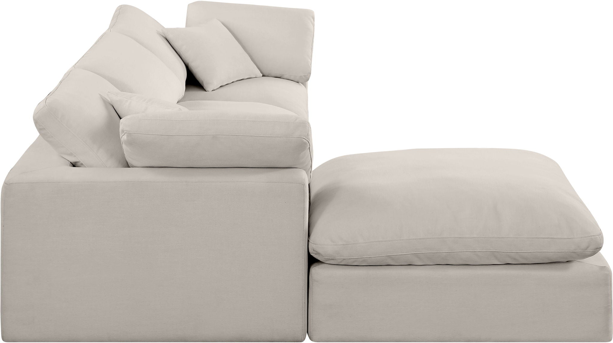 Comfy - 4 Piece Linen Fabric Modular Sectional With Chaise