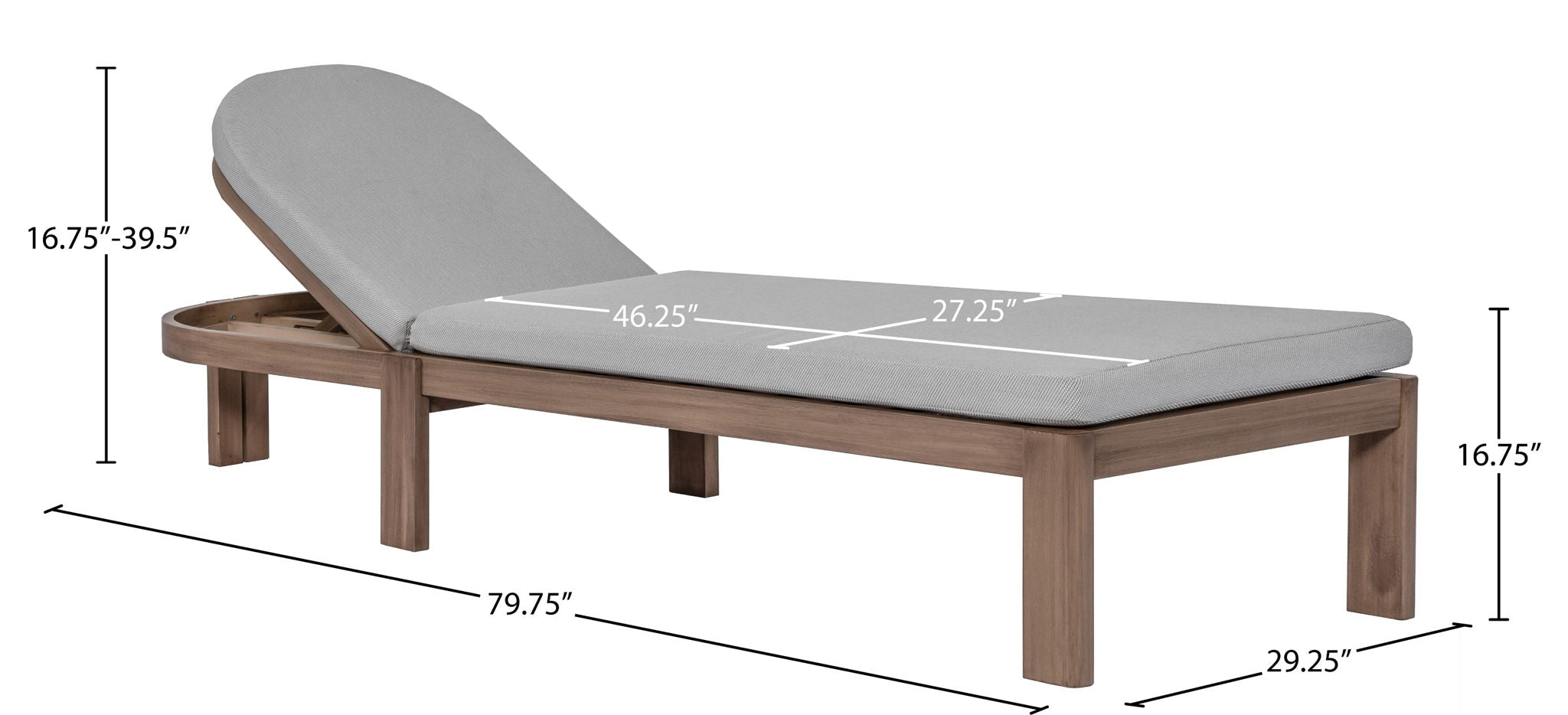 Newport - Water Resistant Fabric Upholstered Outdoor Patio Lounge Chair