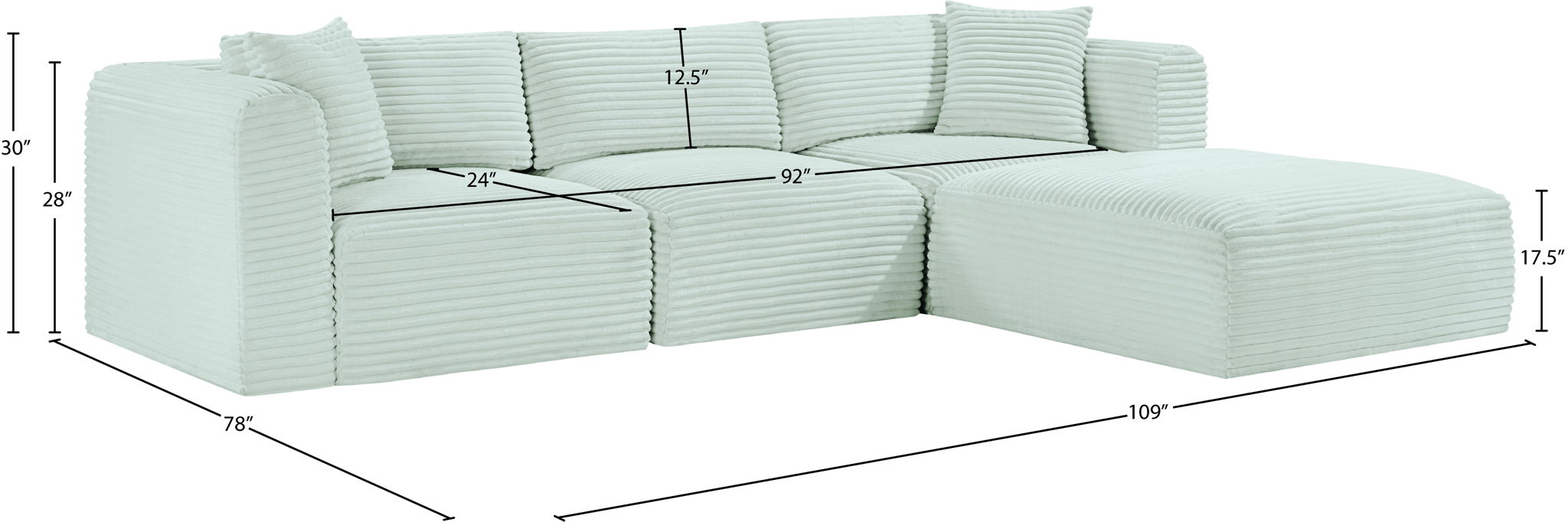 Shaggy - 4 Piece Modular Sectional