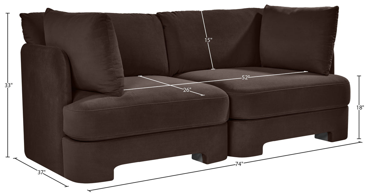 Hammond - Velvet Performance Fabric Upholstered 2 Piece Loveseat