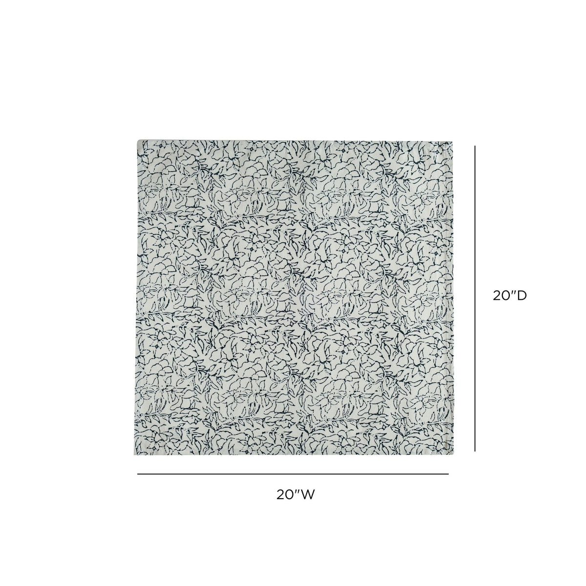 Crissy - Cotton Canvas Printed Napkins (Set of 4) - Inked