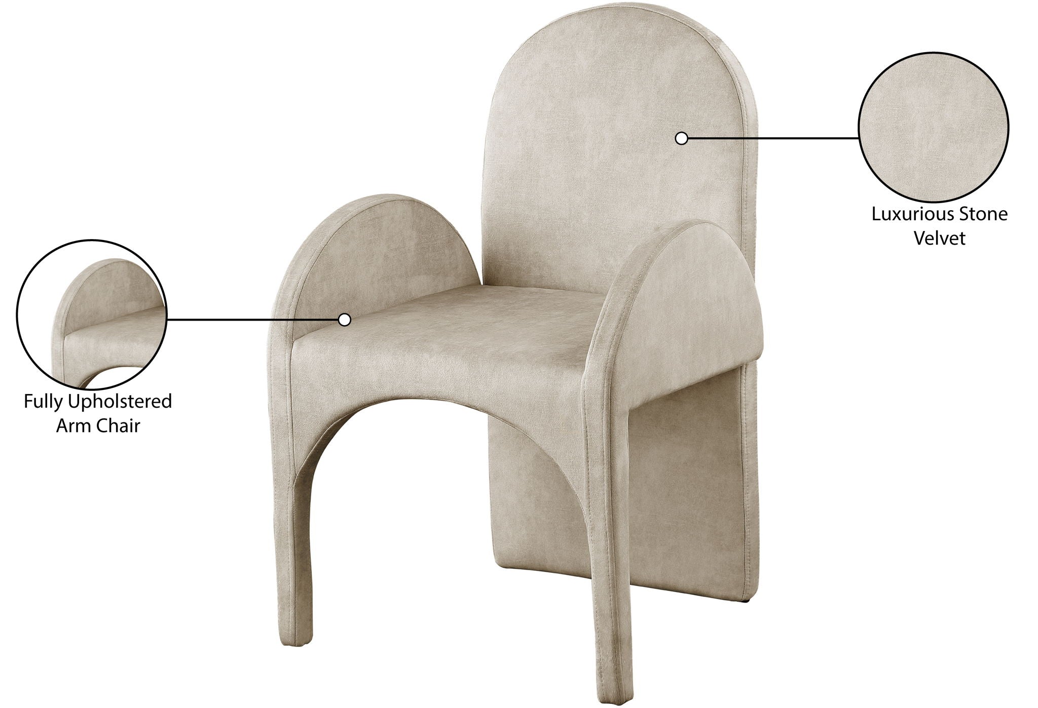 Summer - Dining Arm Chair (Set of 2) - Stone