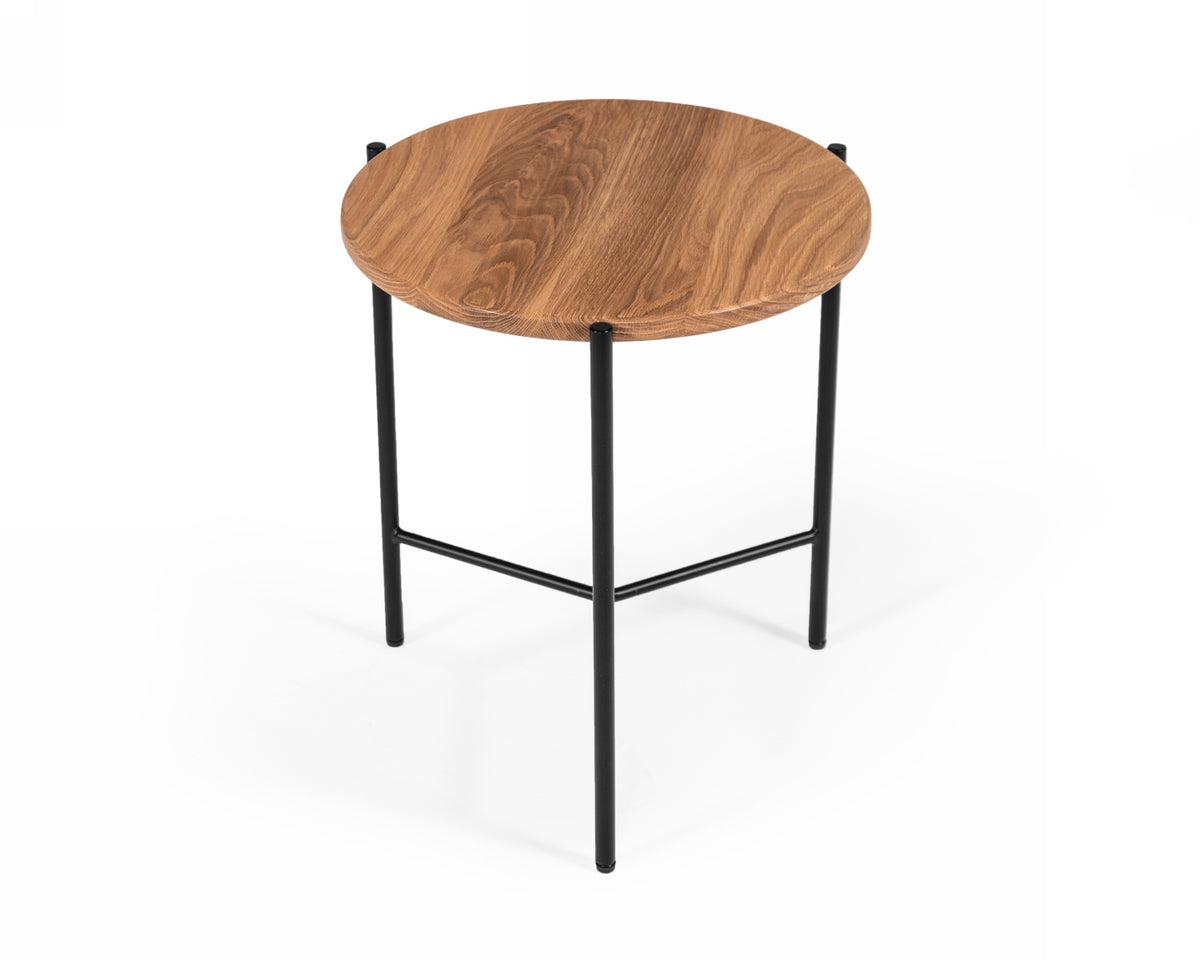 Bacone - Industrial Oak and Black Iron End Table