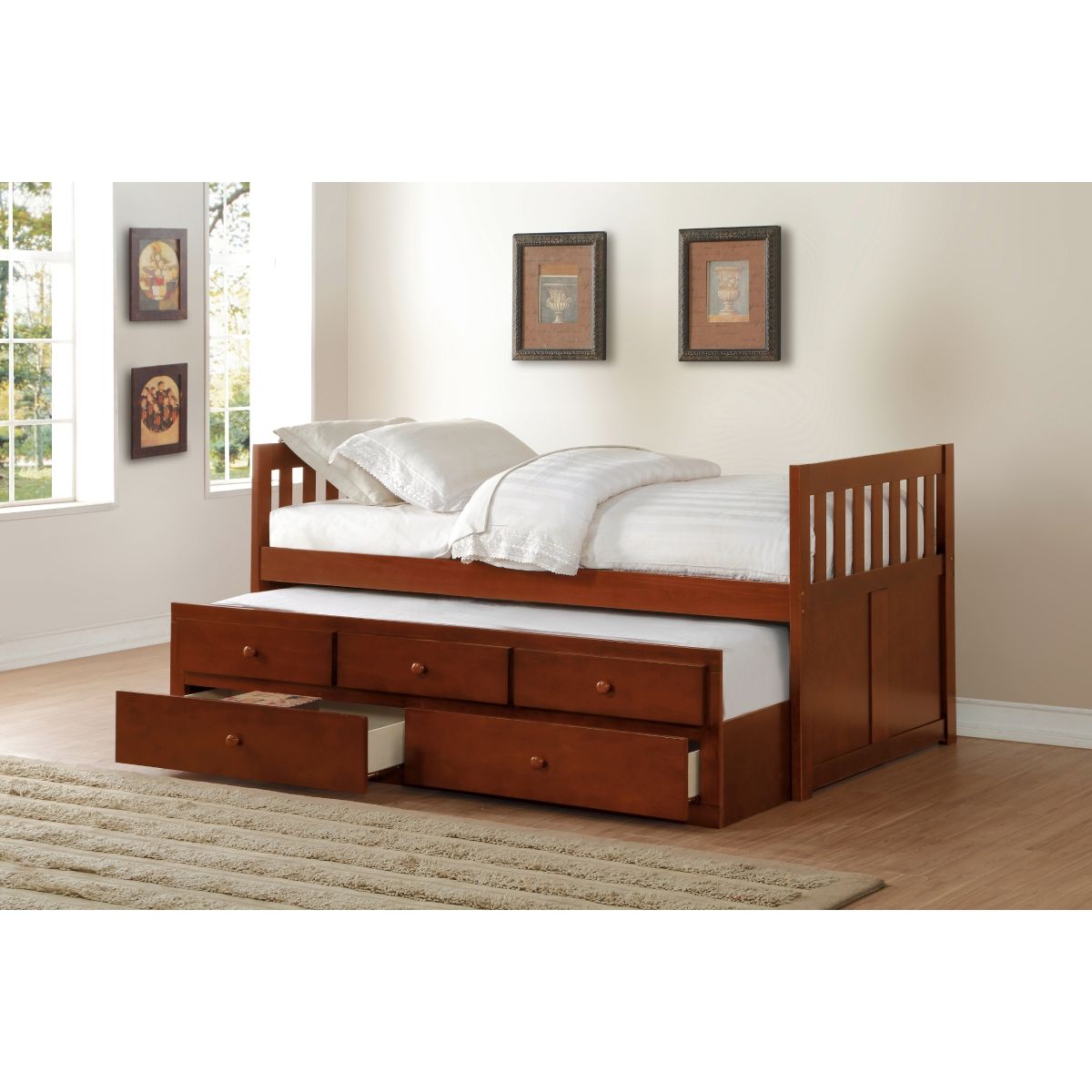 Rowe - Twin/Twin Trundle Bed - Cherry