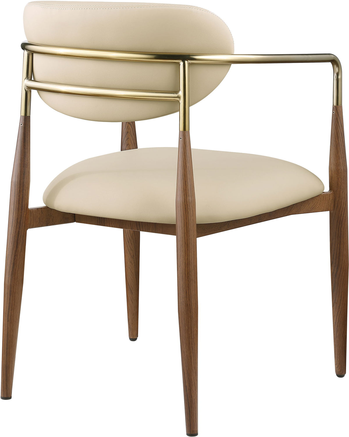 Ronda - Vegan Leather Upholstered Dining Arm Chair - Walnut Legs