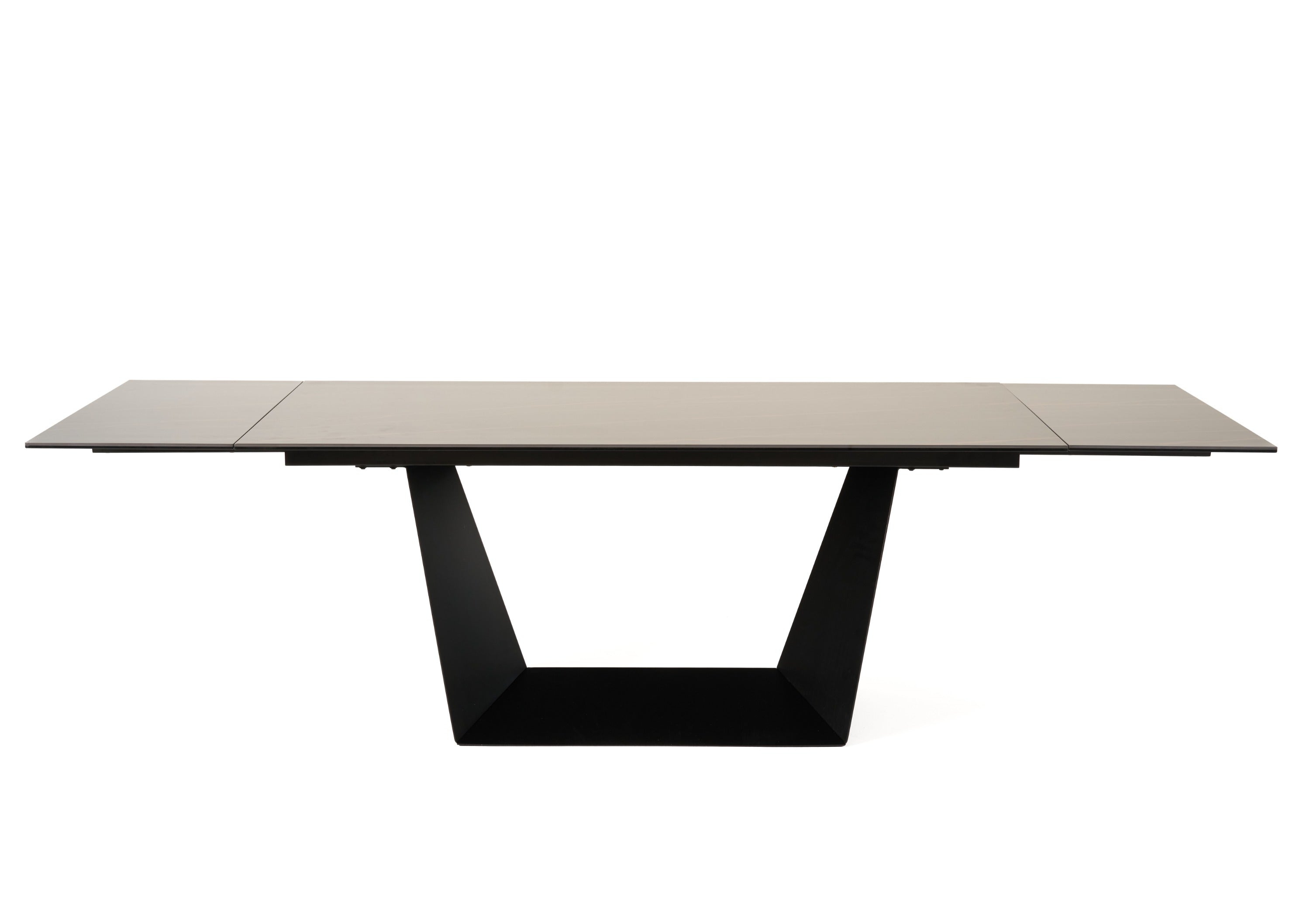 Modrest Baldwin - Modern Black Ceramic & Black Metal Extendable Dining Table