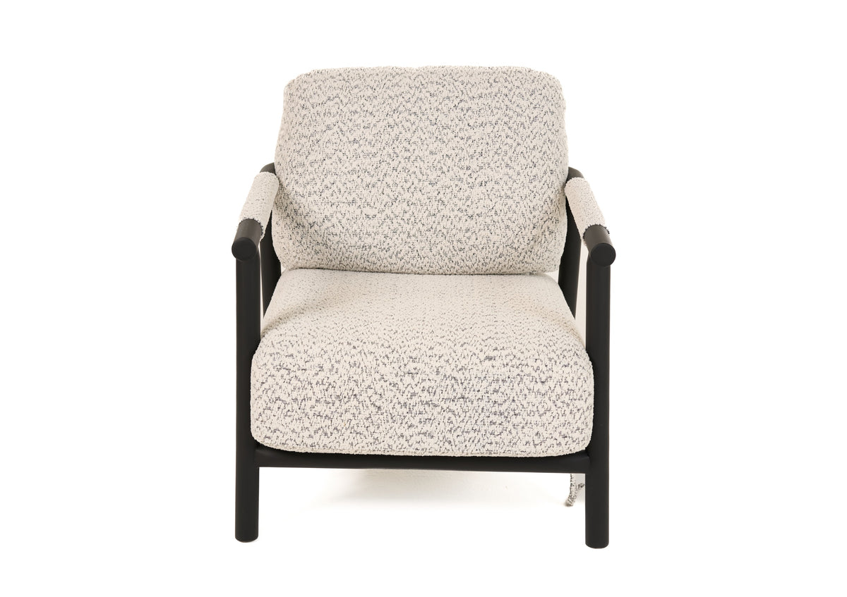 Balko - Modern Grey Fabric + Black Accent Chair