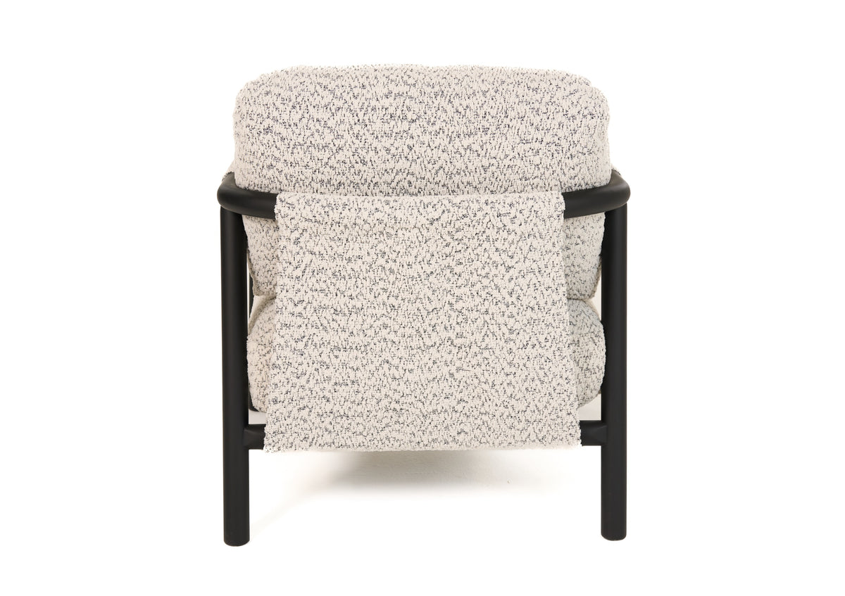 Balko - Modern Grey Fabric + Black Accent Chair